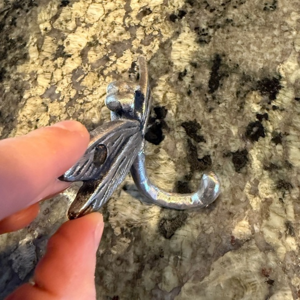 Silver Dragonfly Wall Hook